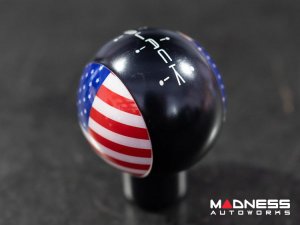 MINI Cooper Gear Shift Knob - Black w/ American Flag Design